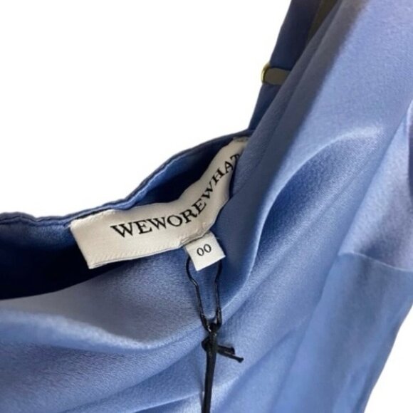 WeWoreWhat Womens Satin Cowl Midi Dress Slate Blue Size 00 - Picture 6 of 7